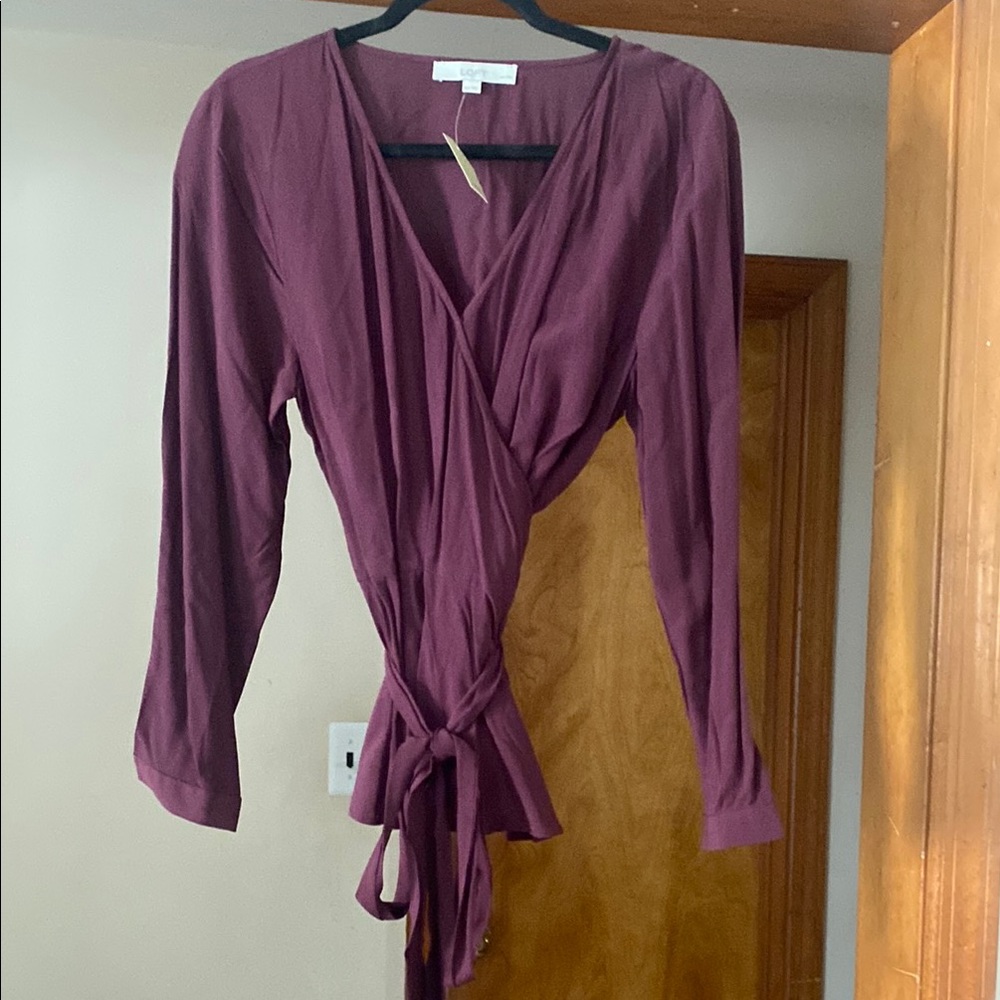 LOFT Women's Wrap Blouse - Plum